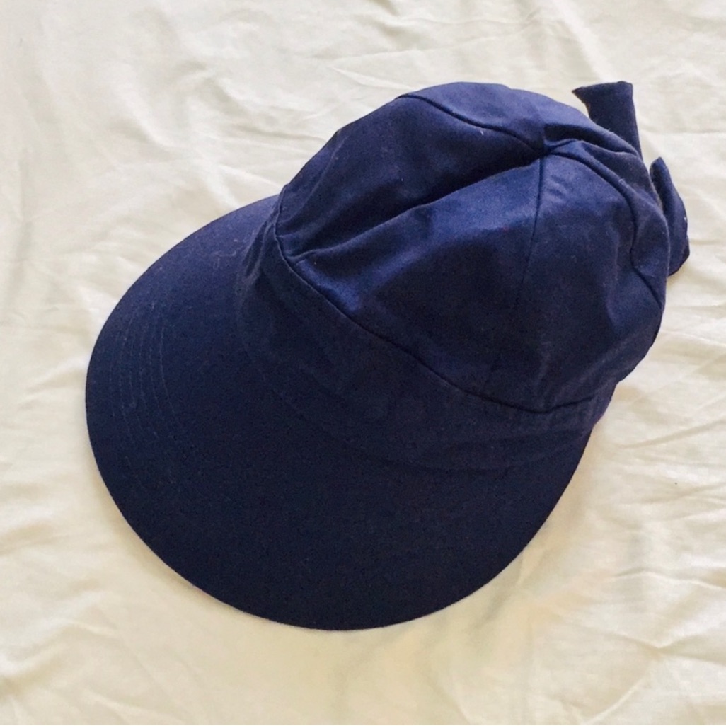 Womens Navy Blue Bow Visor Hat Cap